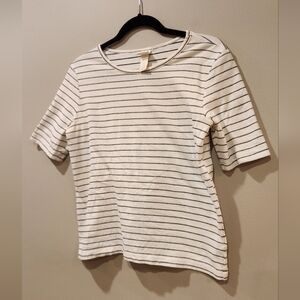 H&M Striped Short Sleeve Top